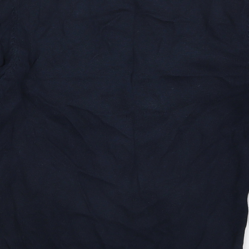 Marks and Spencer Girls Blue V-Neck Cotton Cardigan Jumper Size 5-6 Years Button
