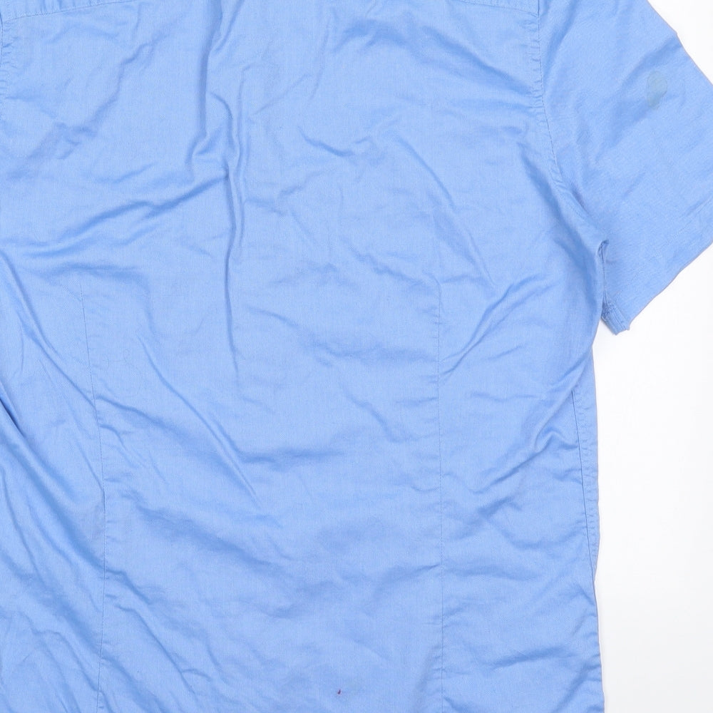 NEXT Mens Blue Cotton Button-Up Size M Collared Button