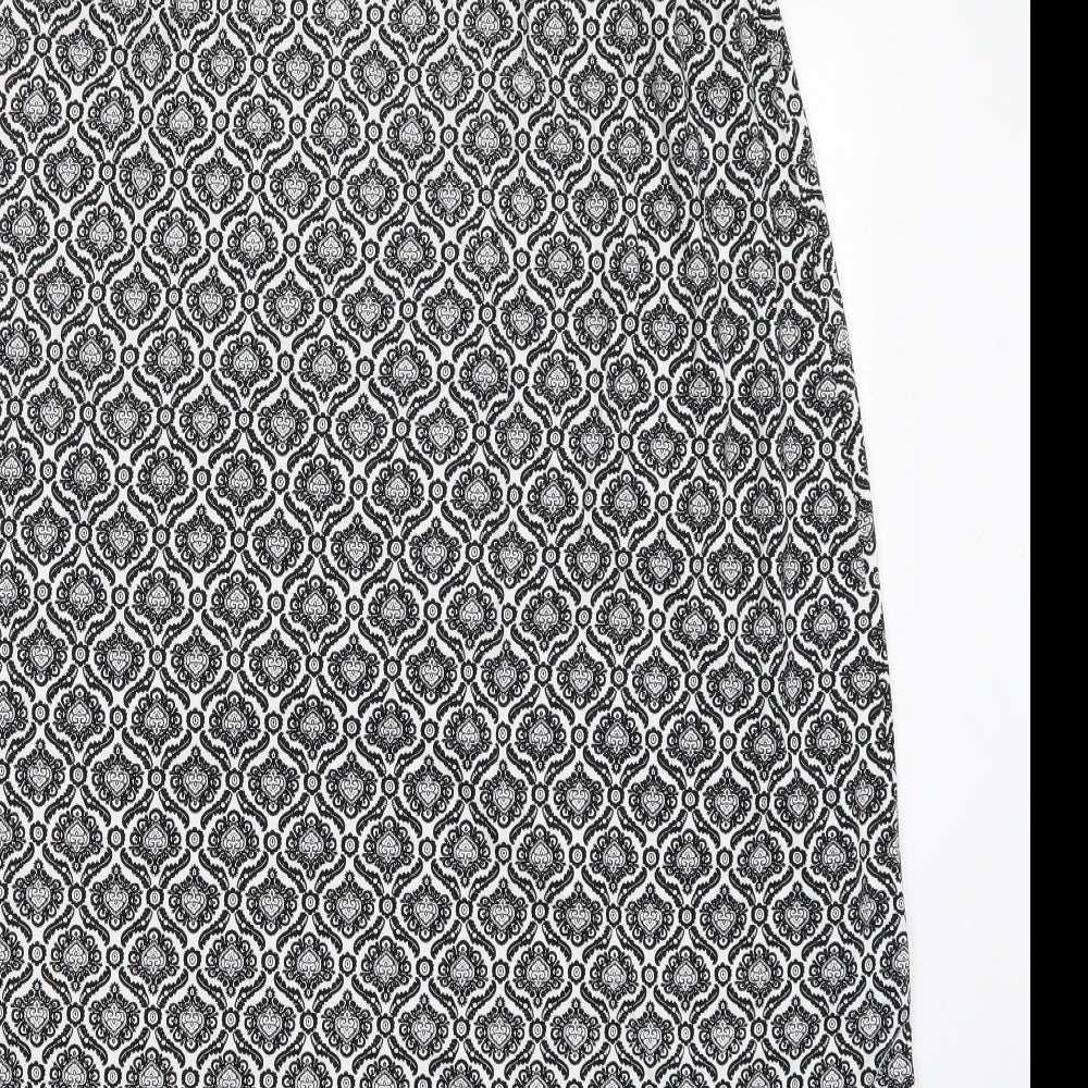 Artisan NY Womens Black Geometric Viscose Maxi Skirt Size XL Lace Up