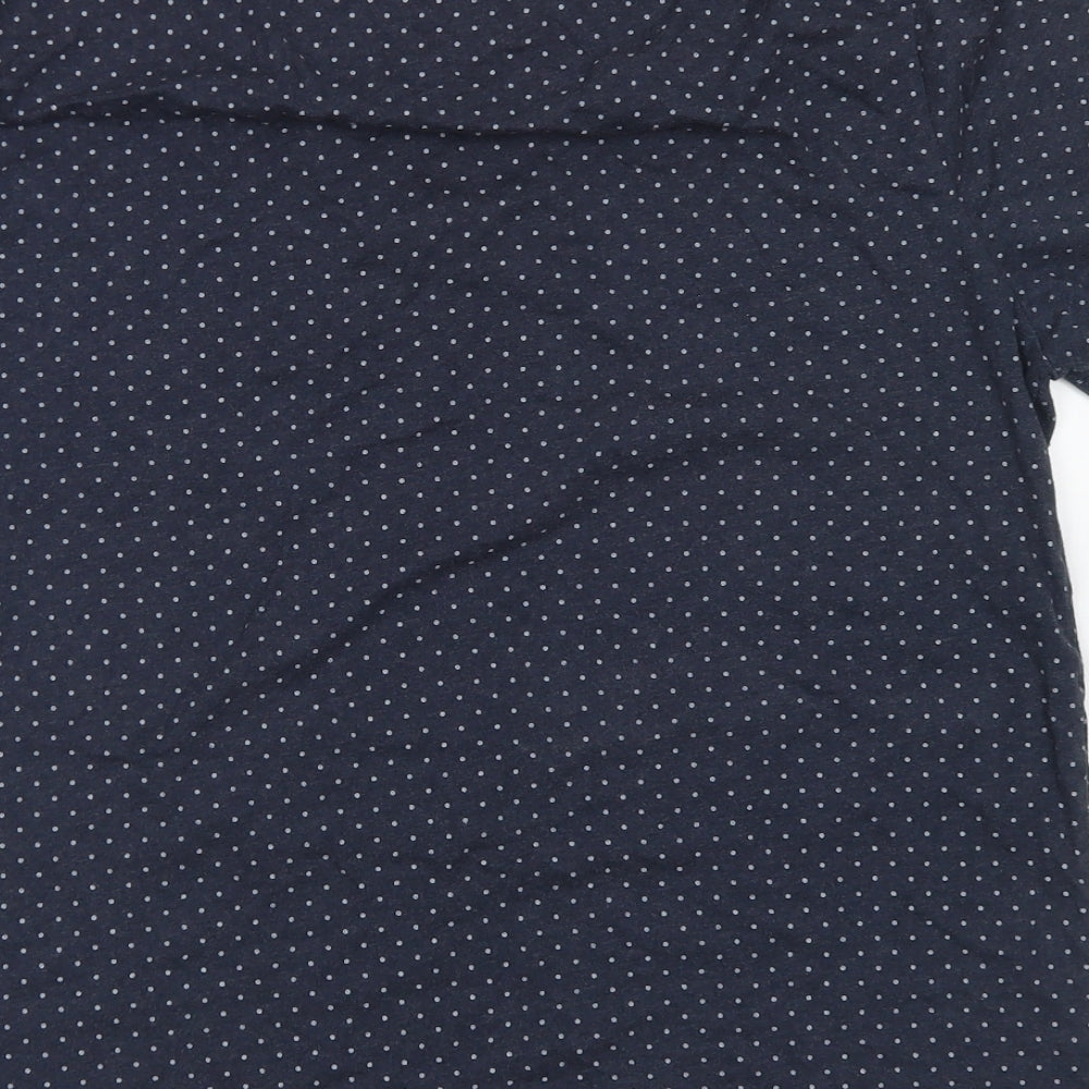 Jack Wills Mens Blue Polka Dot Cotton T-Shirt Size M Crew Neck - Chest Pocket