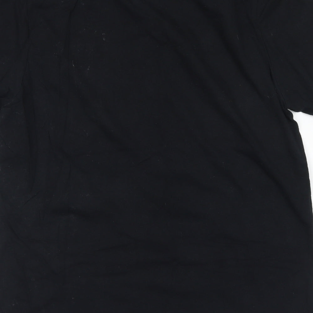 HSTL Mens Black Cotton T-Shirt Size M Crew Neck