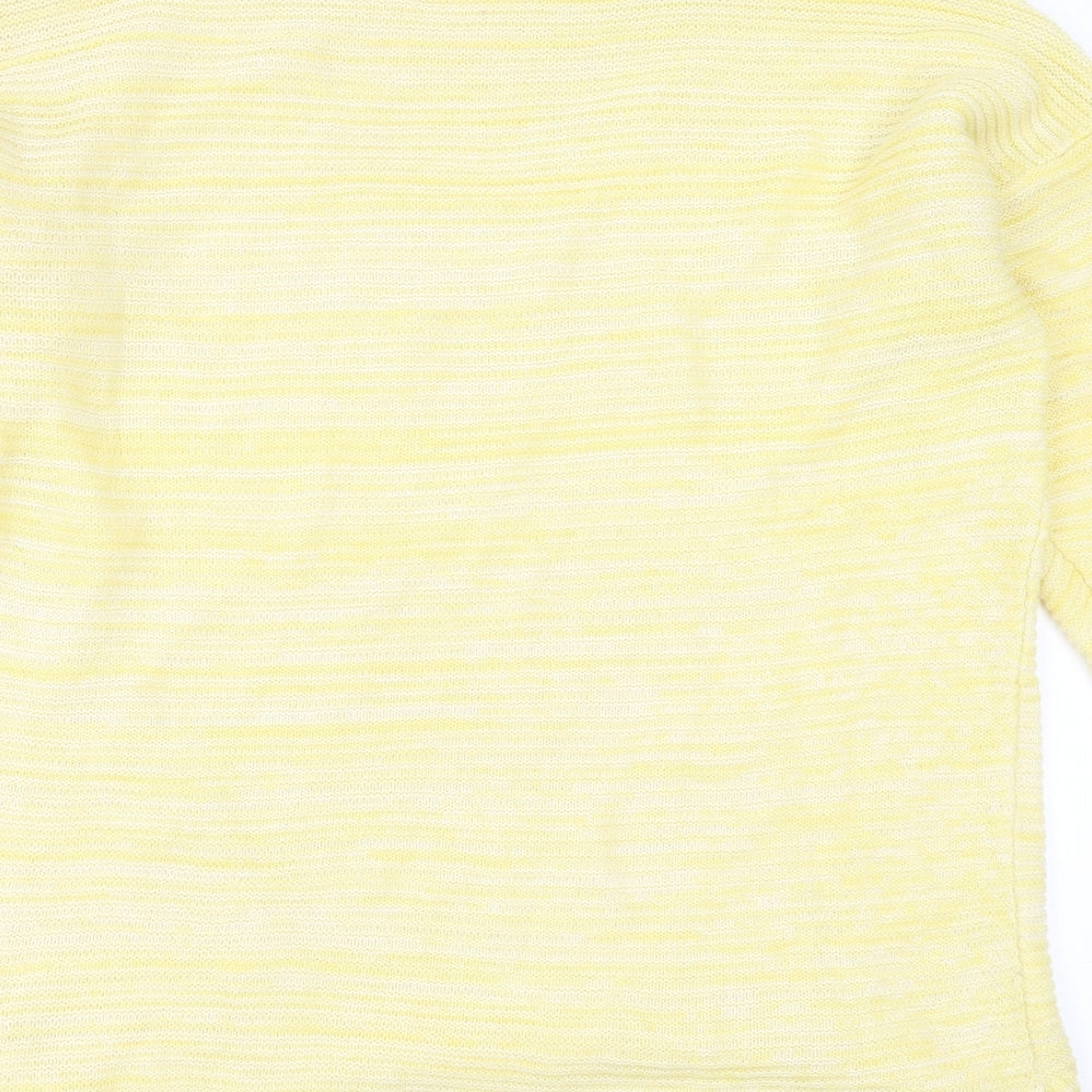 Peacocks Womens Yellow Round Neck Acrylic Pullover Jumper Size L