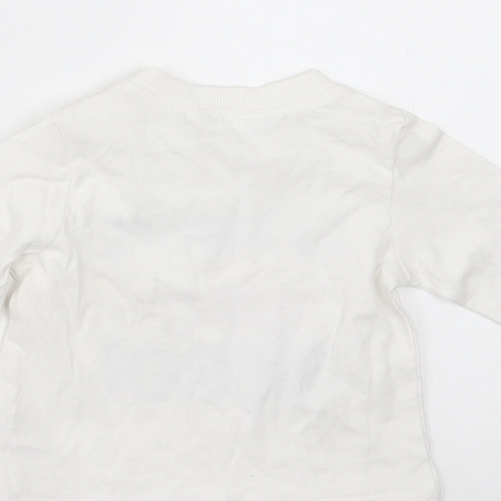 Baby M&Co Baby White Cotton Basic T-Shirt Size 3-6 Months Round Neck - Grandad is my superhero