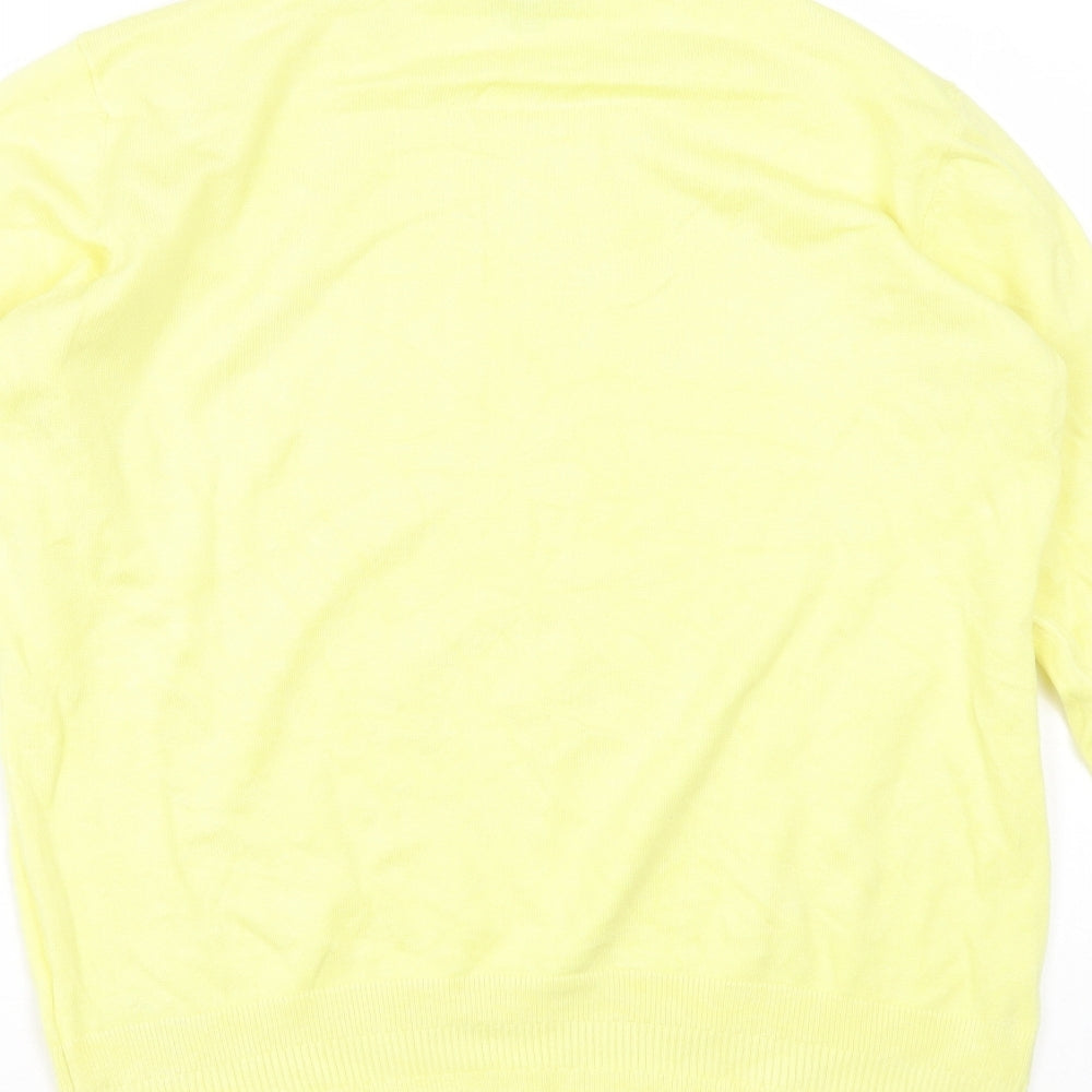 Dorothy Perkins Womens Yellow Round Neck Viscose Pullover Jumper Size 14