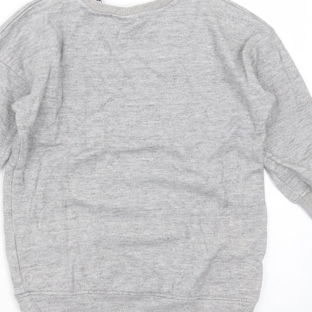 NEXT Girls Grey Cotton Pullover Sweatshirt Size 4-5 Years - minnie mouse