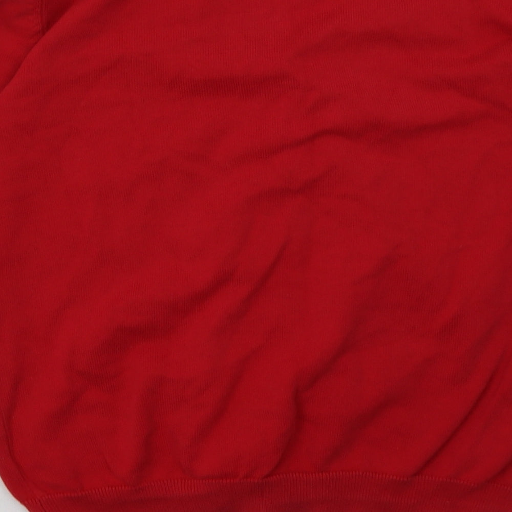George Girls Red V-Neck Cotton Cardigan Jumper Size 12-13 Years Button - School Wear