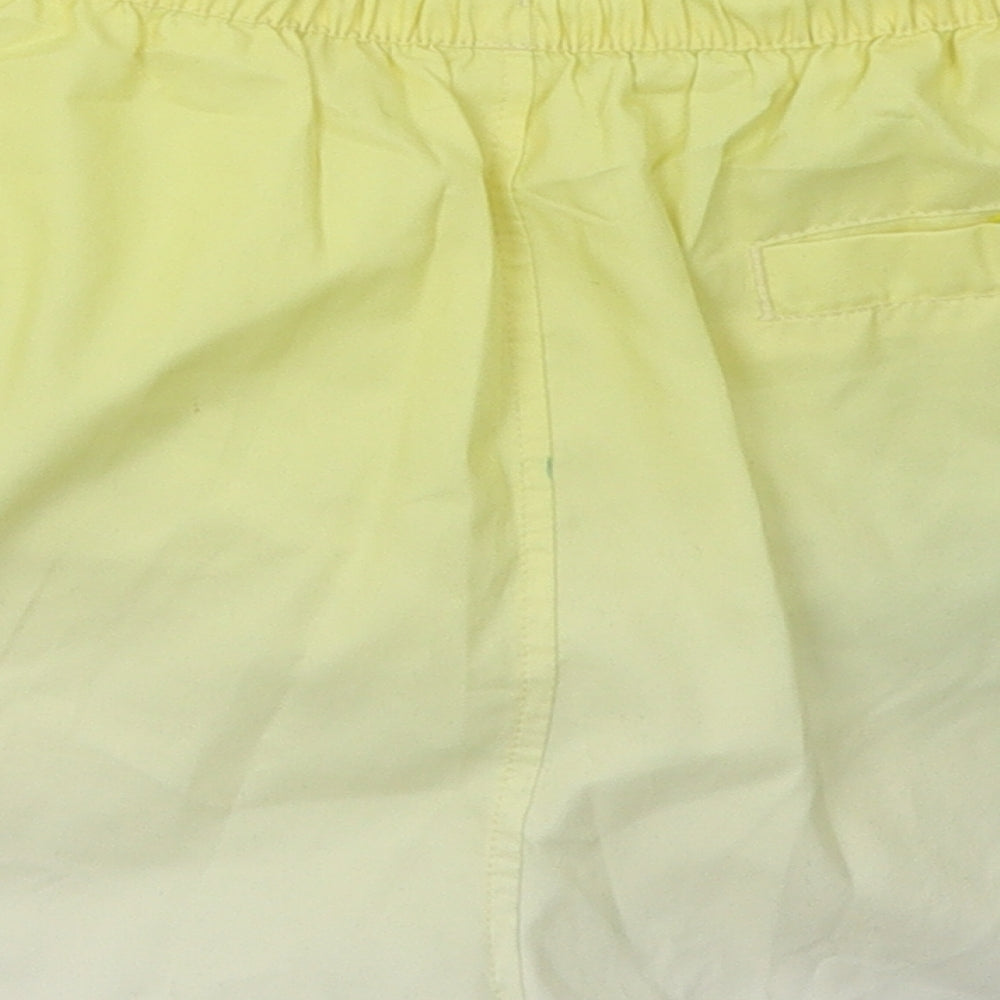 11 degrees Womens Yellow Polyester Sweat Shorts Size S L3 in Regular Tie
