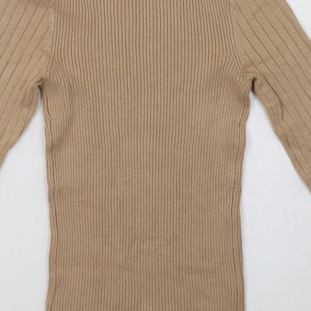 New London Womens Beige Viscose Pullover Sweatshirt Size 4 Pullover