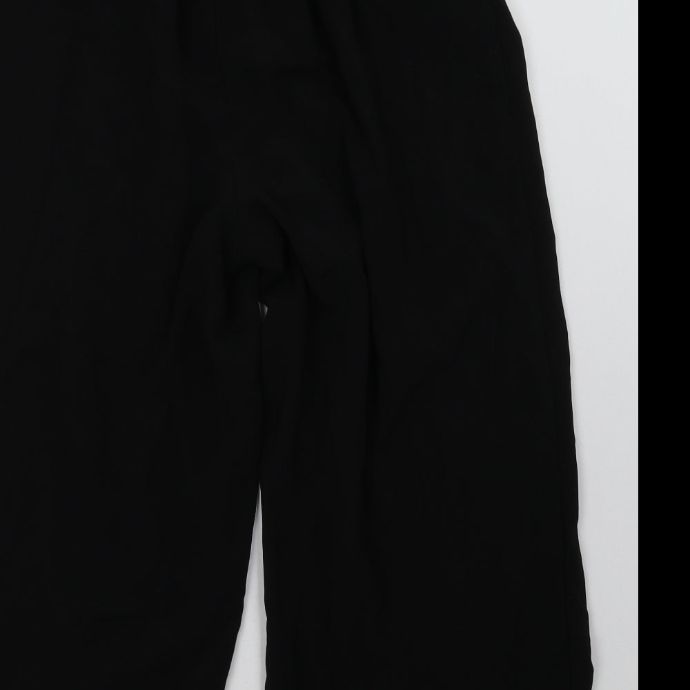 Peacocks Womens Black Polyester Cropped Trousers Size 16 L26 in Regular Tie