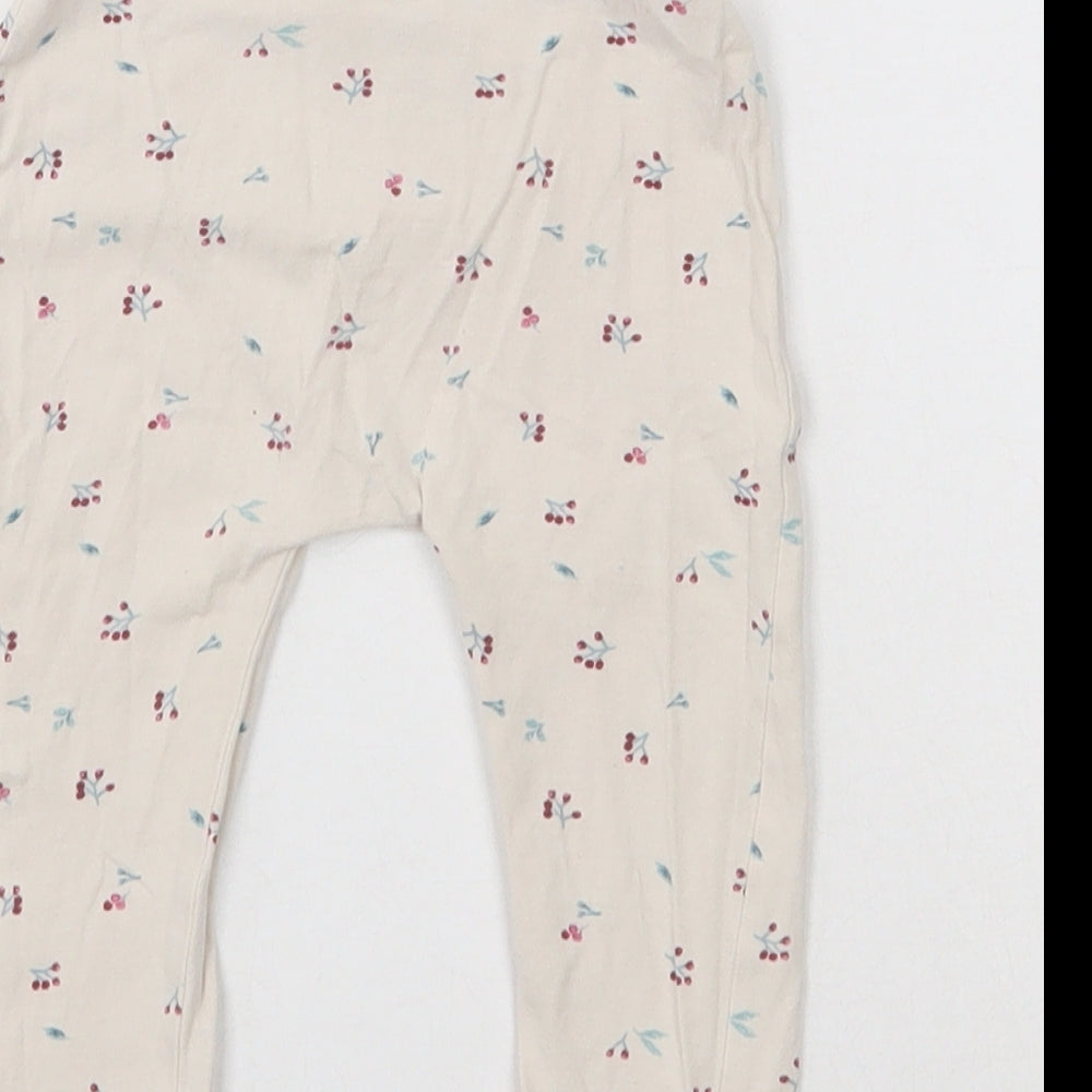 George Girls Ivory Geometric Cotton Pedal Pusher Leggings Size 6-9 Months Pullover - Berries