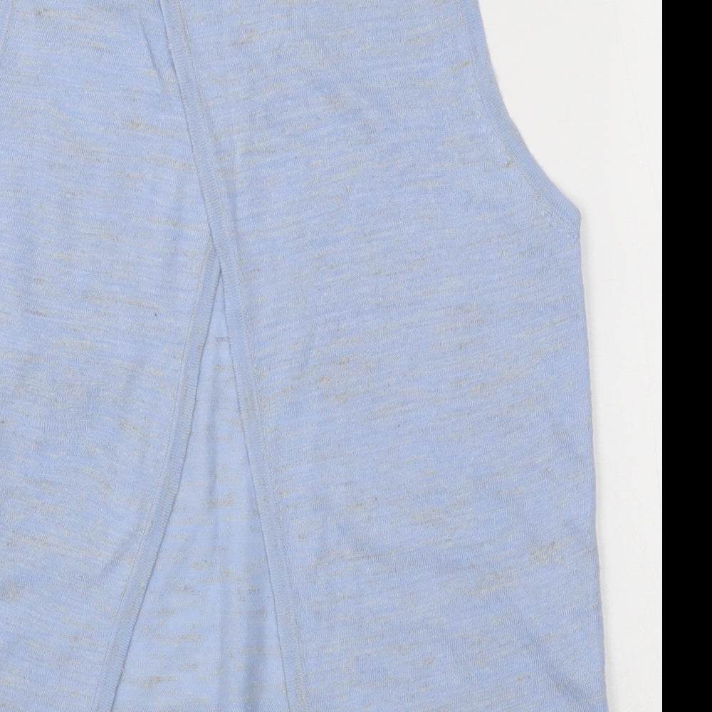 River Island Womens Blue Acrylic Basic Tank Size 6 Round Neck - Open back