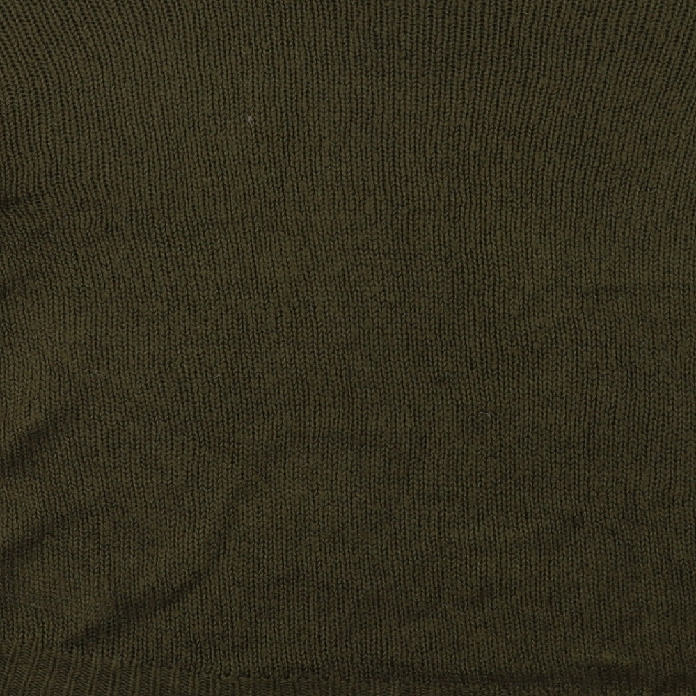 New Look Womens Green Crew Neck Acrylic Pullover Jumper Size M