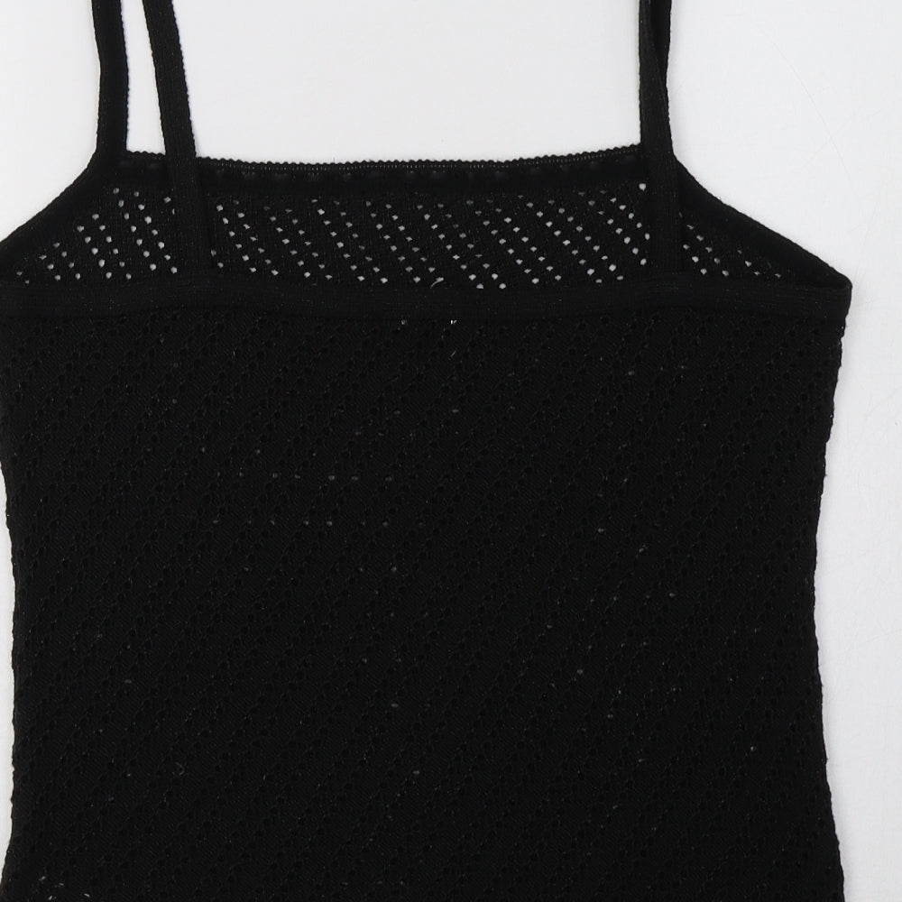 St Bernard Womens Black Acrylic Camisole Blouse Size 14 Square Neck