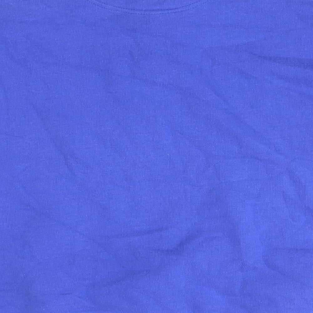 Preworn Mens Blue Collared Cotton Pullover Jumper Size S