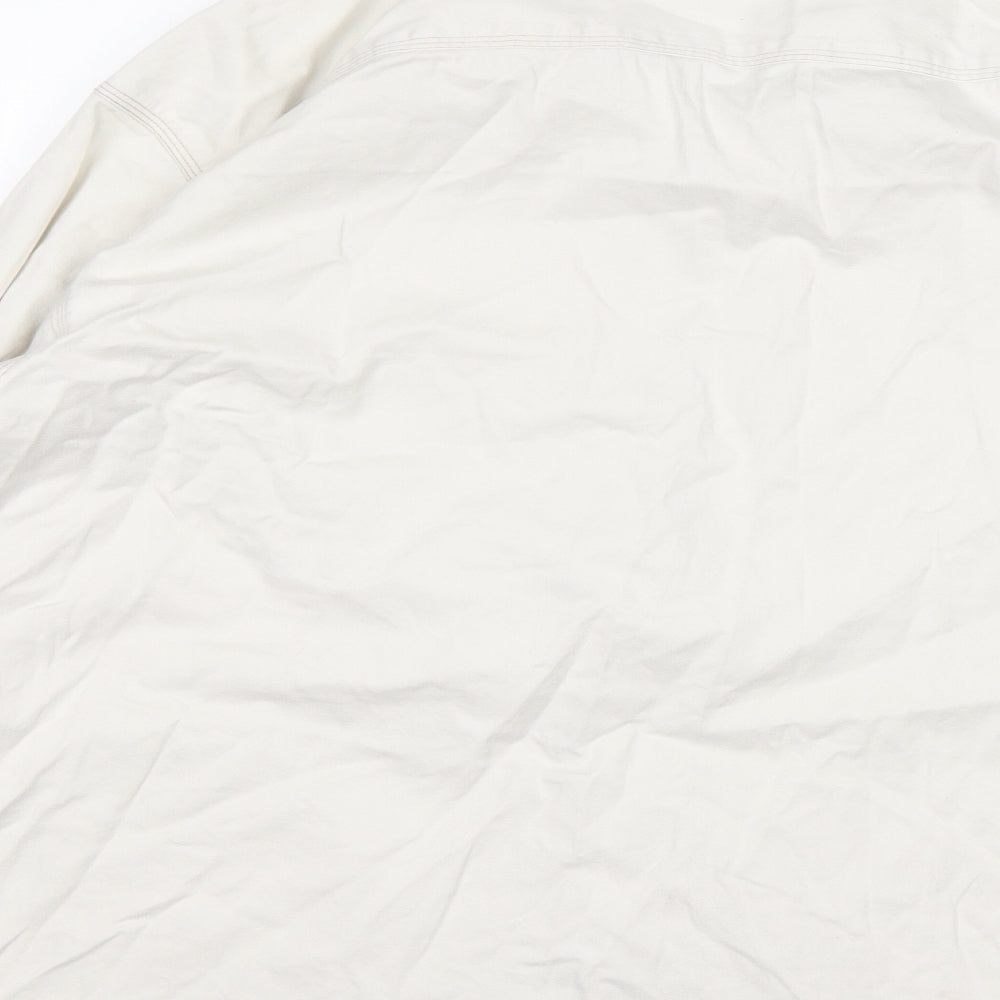 Cavenline Mens White Button-Up Size XL Collared