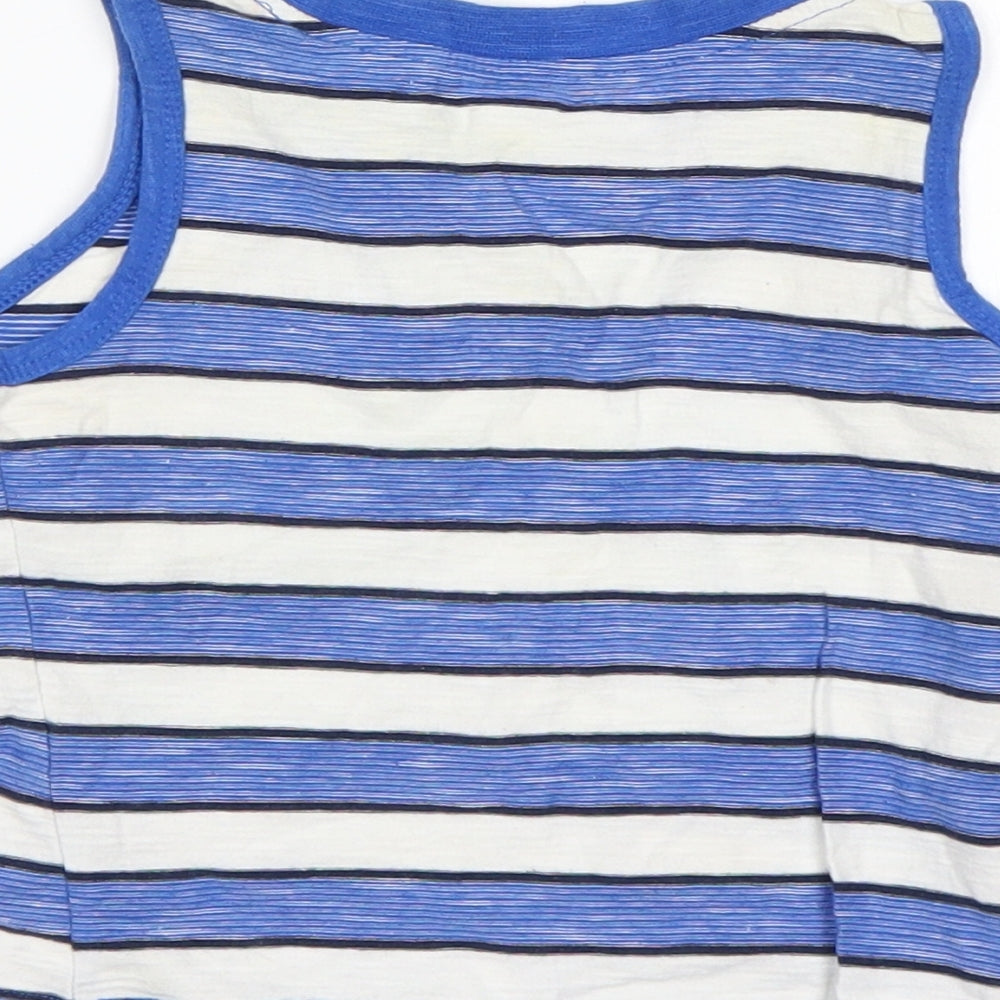 Matalan Boys Multicoloured Striped Cotton Basic Tank Size 12-18 Months Round Neck