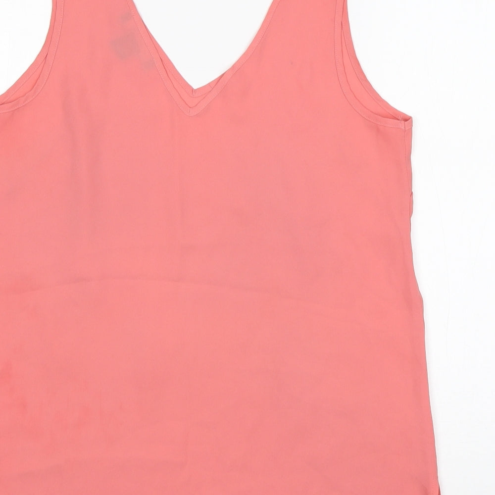 Atmosphere Womens Pink Polyester Basic Blouse Size 12 V-Neck
