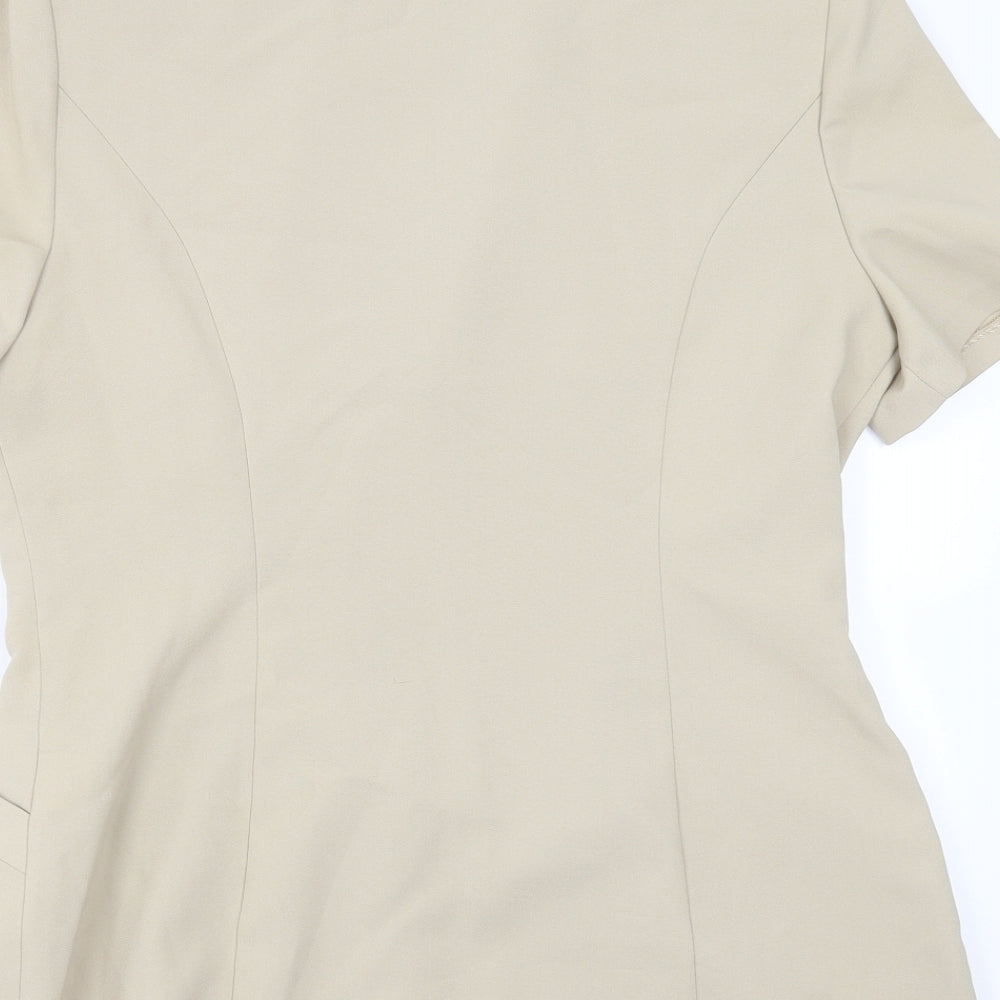 Select Womens Beige Polyester Jacket Suit Jacket Size 14