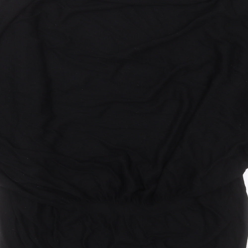Crafted Womens Black V-Neck Viscose Cardigan Jumper Size 14