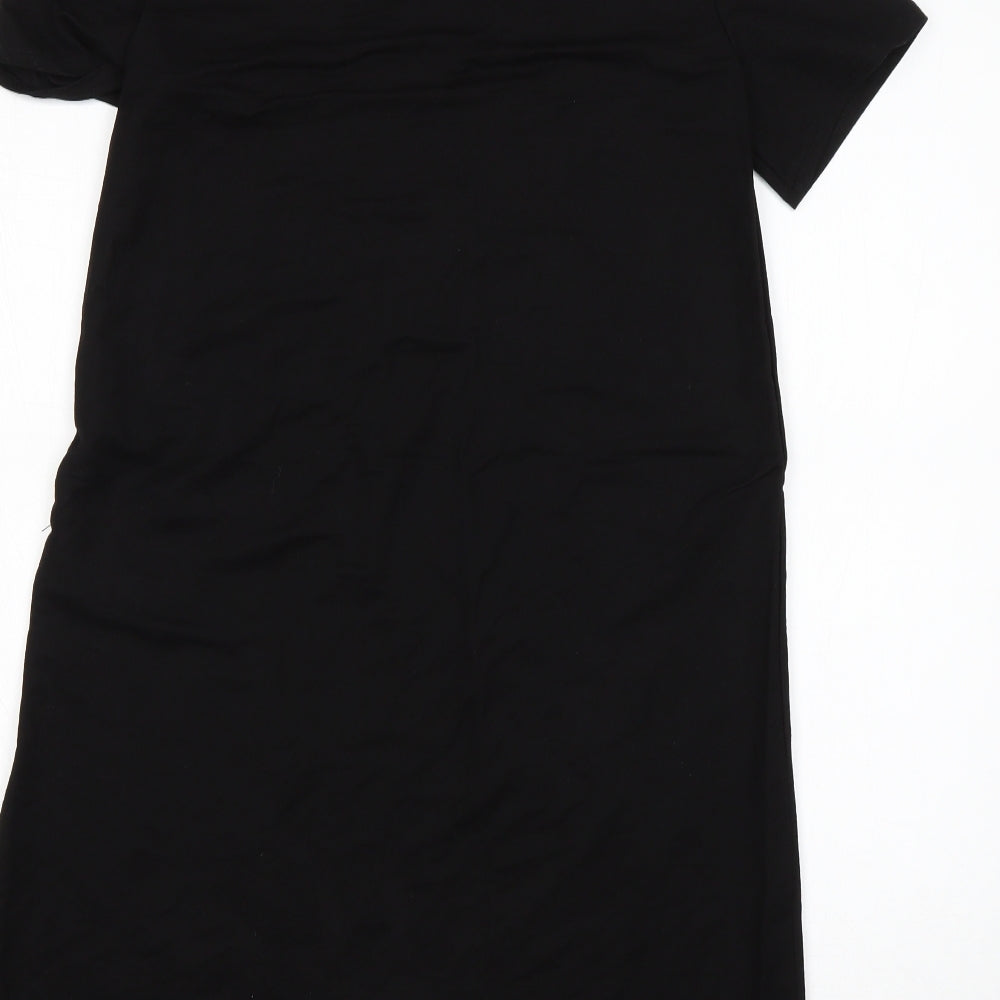 Zara Womens Black Cotton A-Line Size S V-Neck