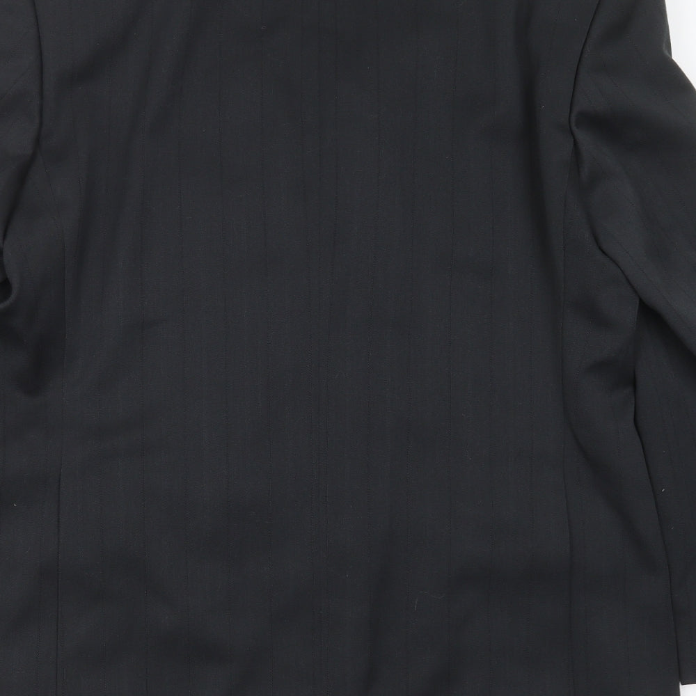 russell irving Mens Grey Striped Polyester Jacket Suit Jacket Size 44