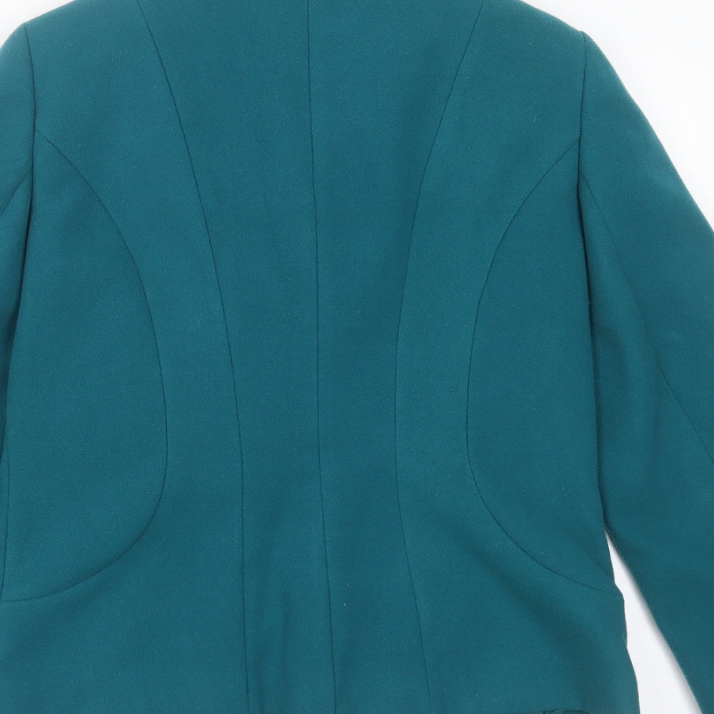 Sophie Gray Womens Green Jacket Coat Size 10 Button