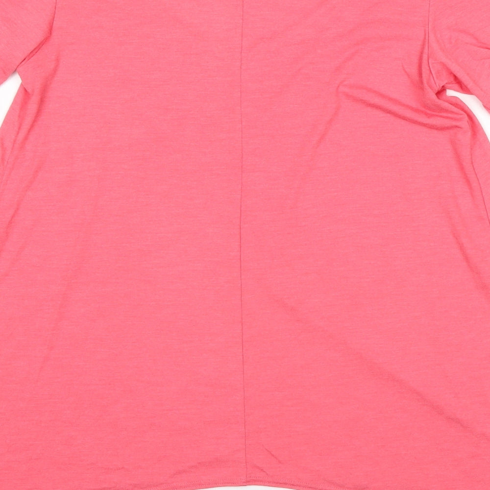 Dorothy Perkins Womens Pink Polyester Basic T-Shirt Size 10 Round Neck
