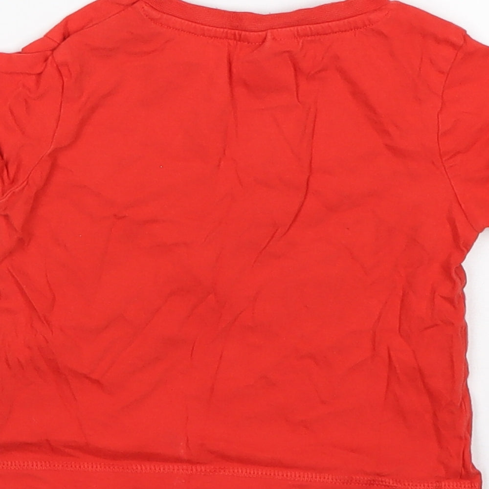 George Boys Red Cotton Basic T-Shirt Size 18-24 Months Round Neck - PJ Masks