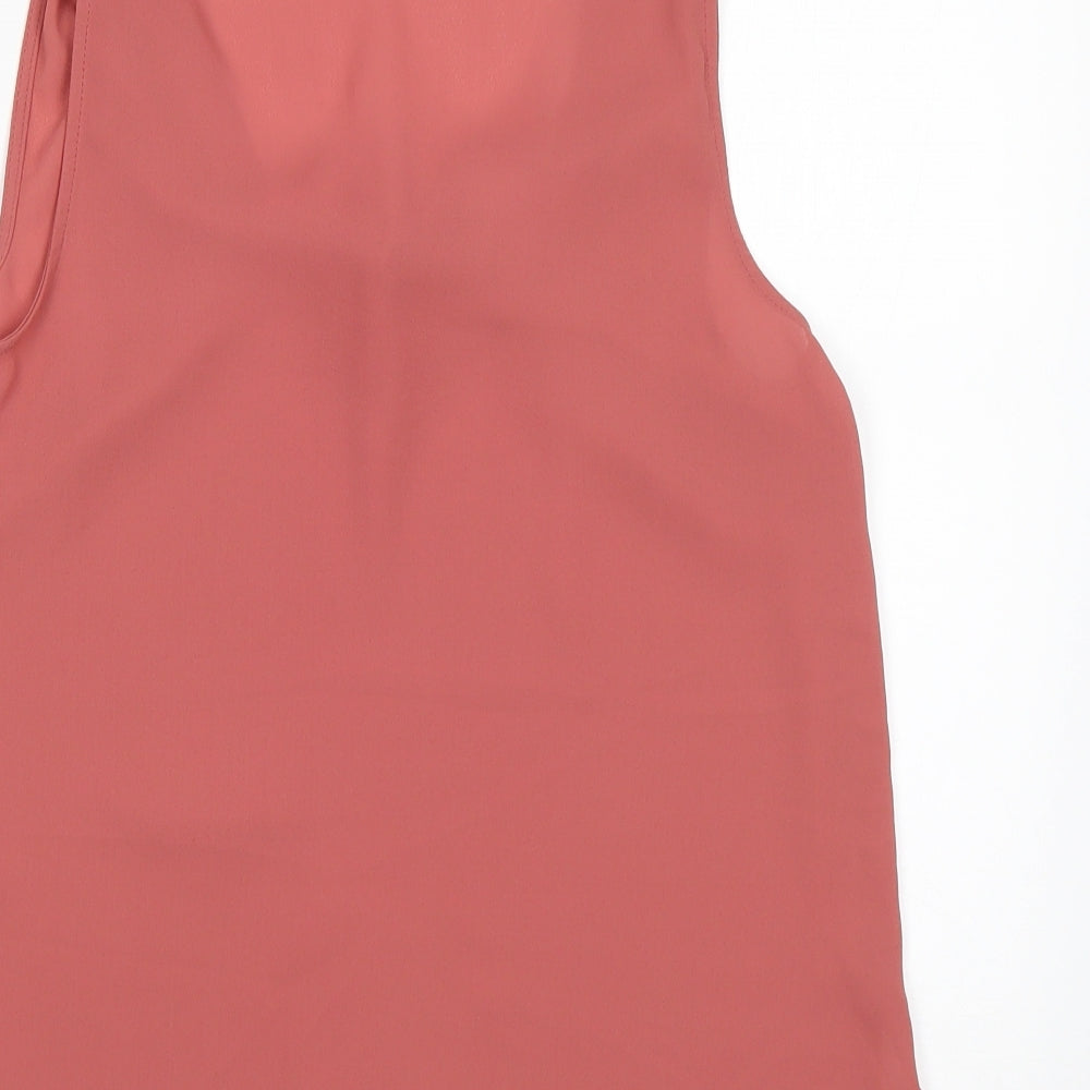 Primark Womens Pink Polyester Basic Blouse Size 8 V-Neck