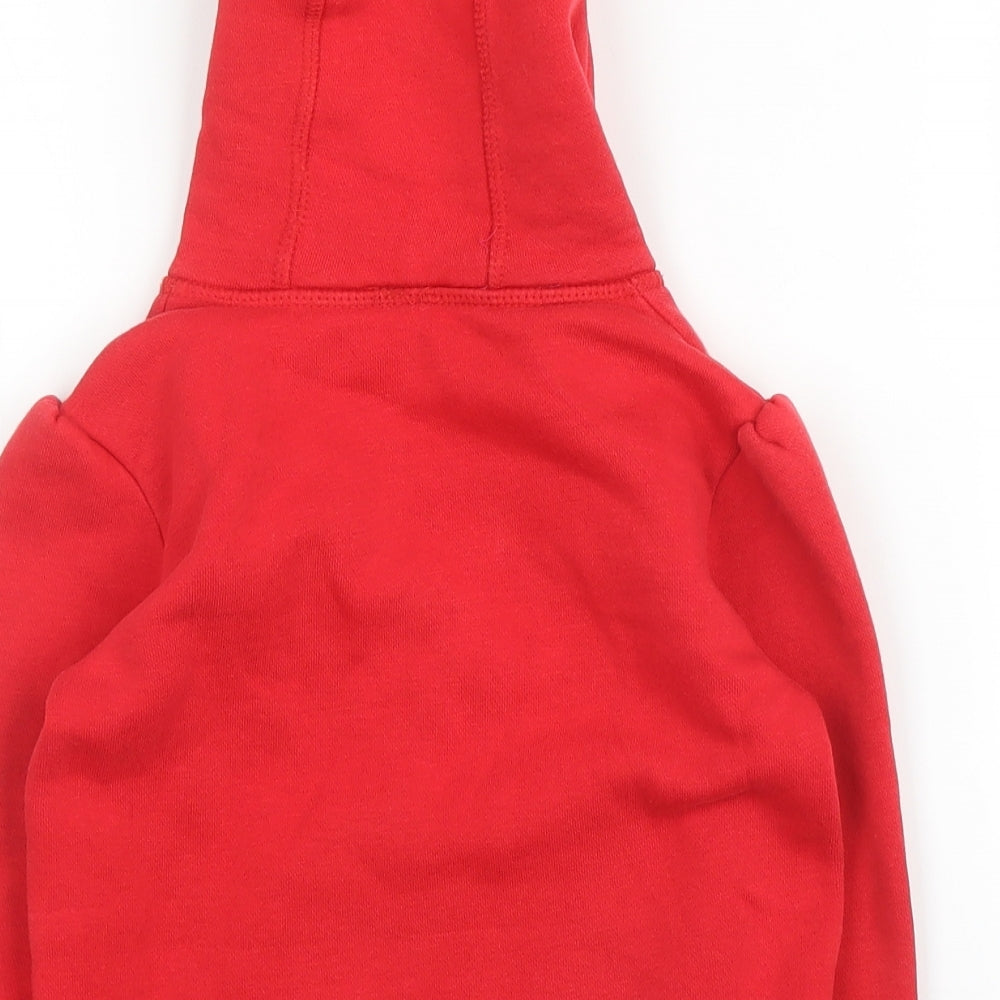 Preworn Girls Red Cotton Pullover Hoodie Size 2-3 Years