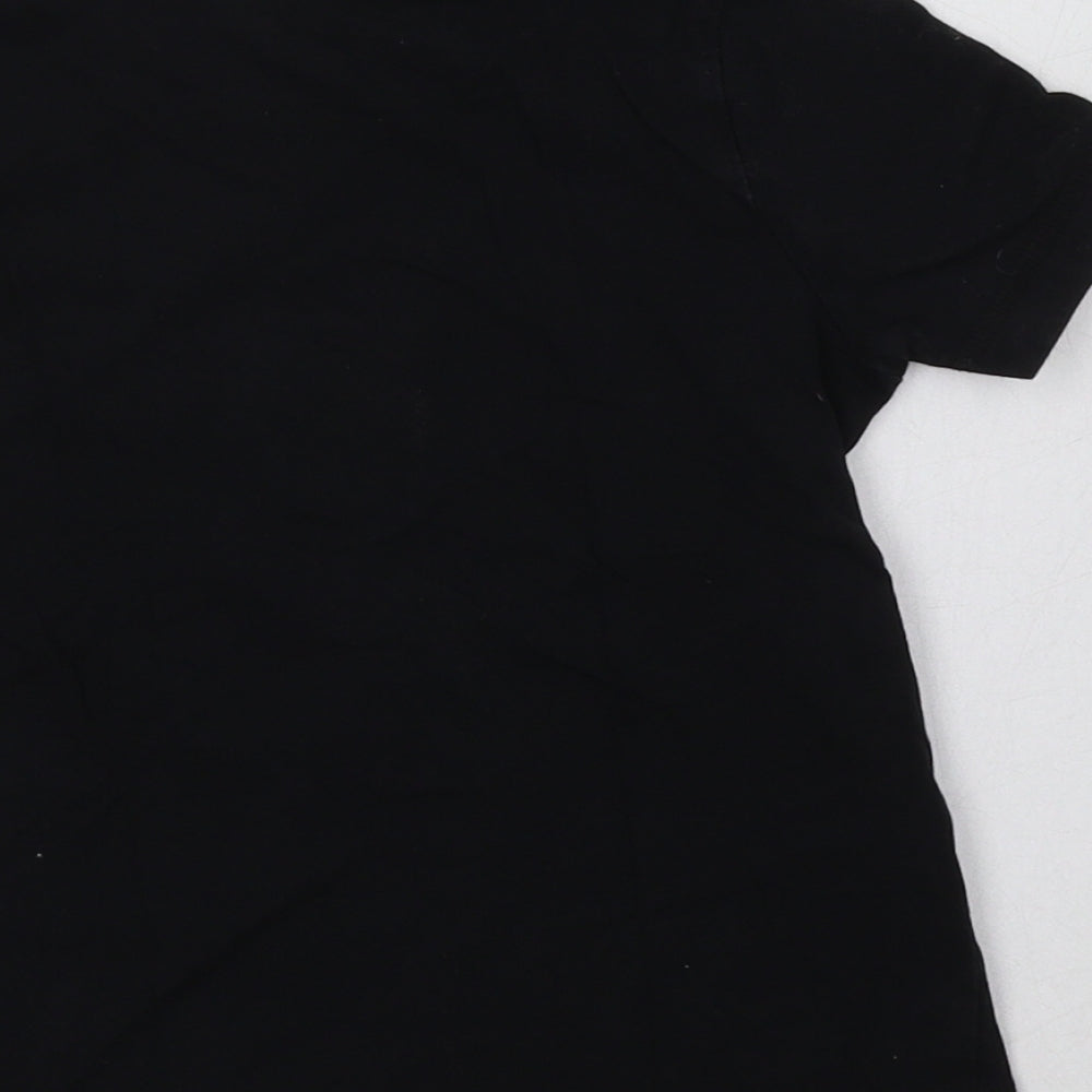 George Boys Black Cotton Basic T-Shirt Size 3-4 Years Crew Neck - Football