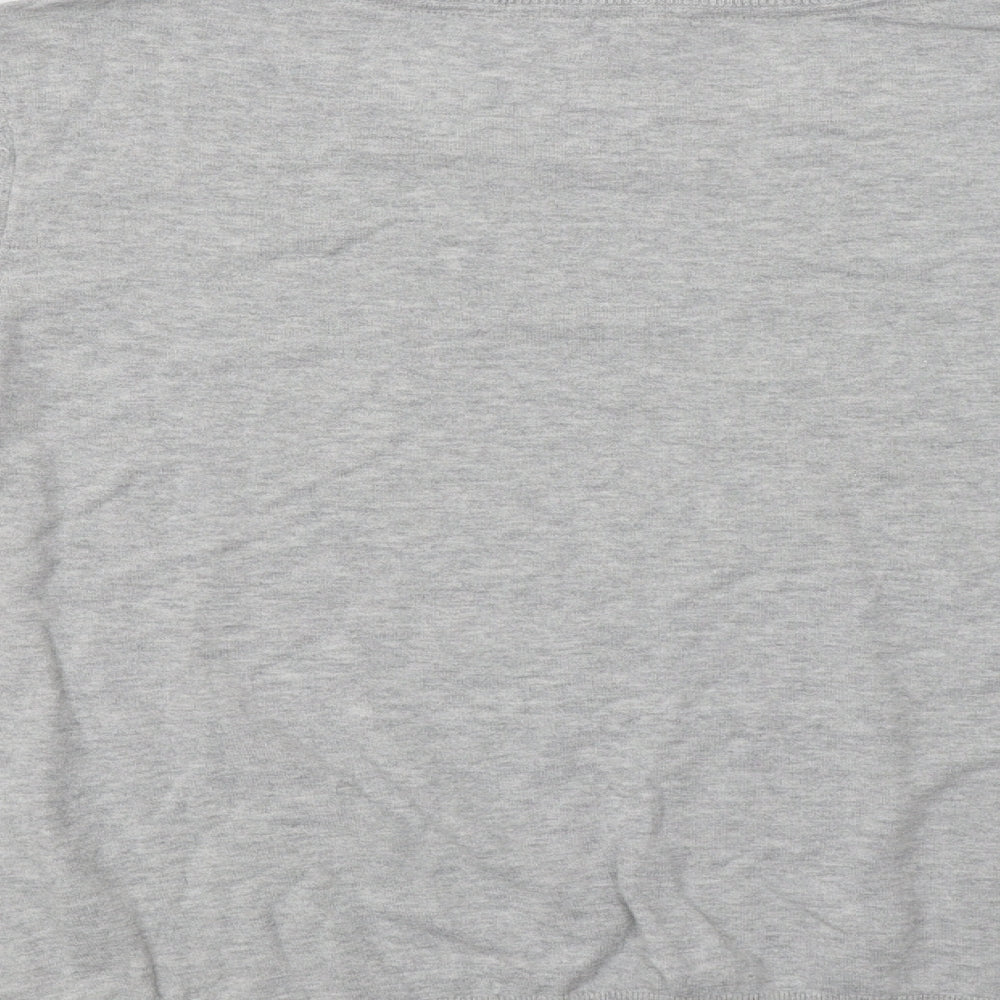 Laura As Womens Grey Round Neck Cotton Pullover Jumper Size 16