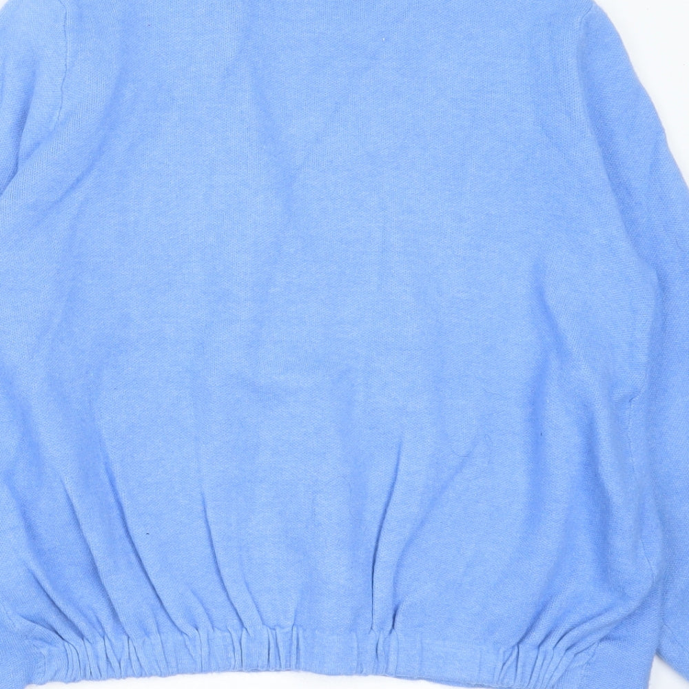 SAVIOR Womens Blue Round Neck Viscose Cardigan Jumper Size M