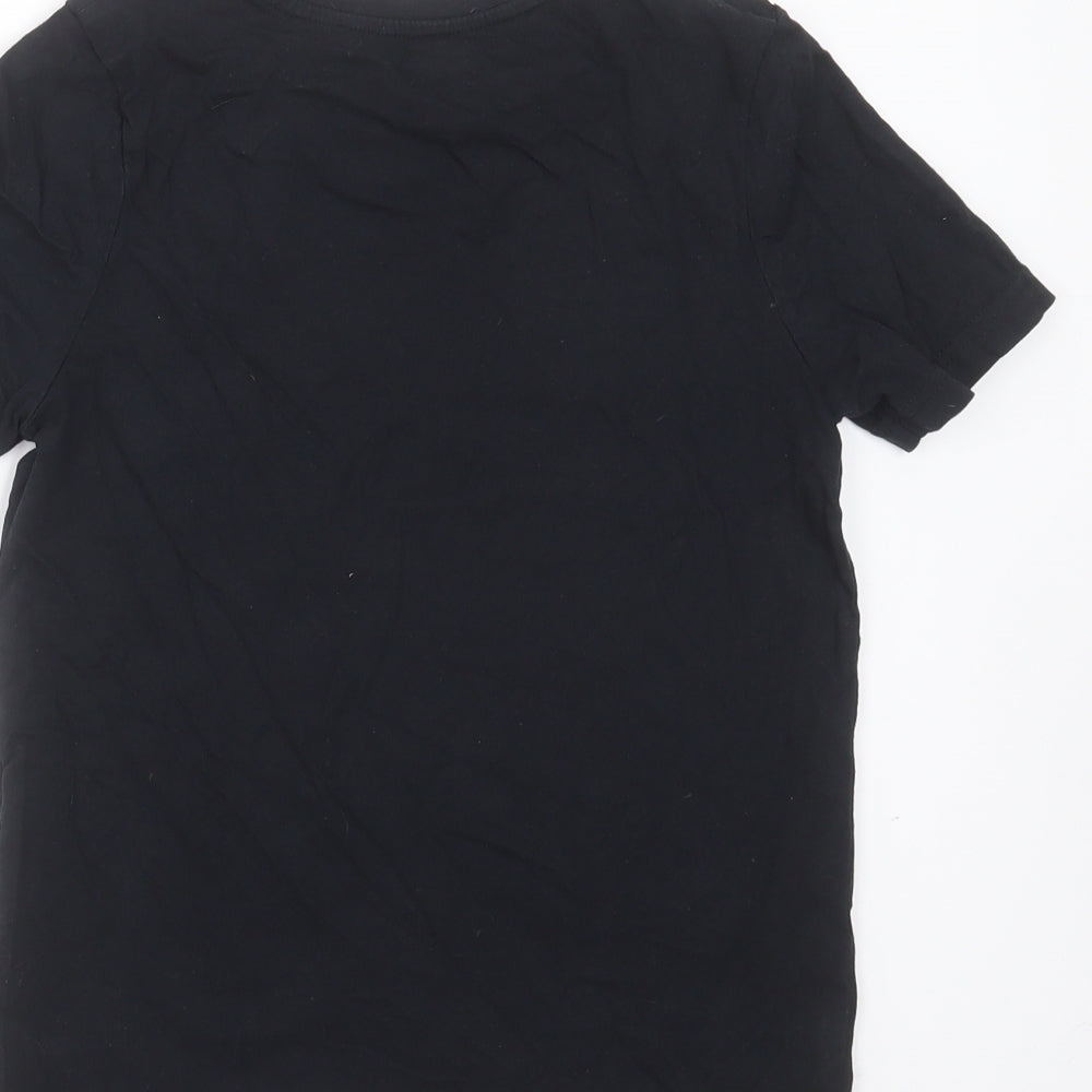 Very Boys Black Cotton Basic T-Shirt Size 8 Years Round Neck - BRNX