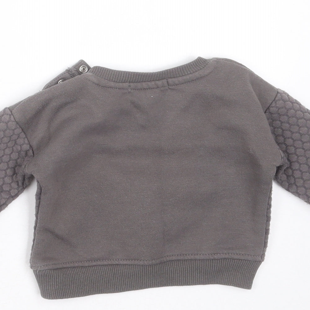 Primark Baby Grey Geometric Cotton Pullover Jumper Size 0-3 Months - be kind