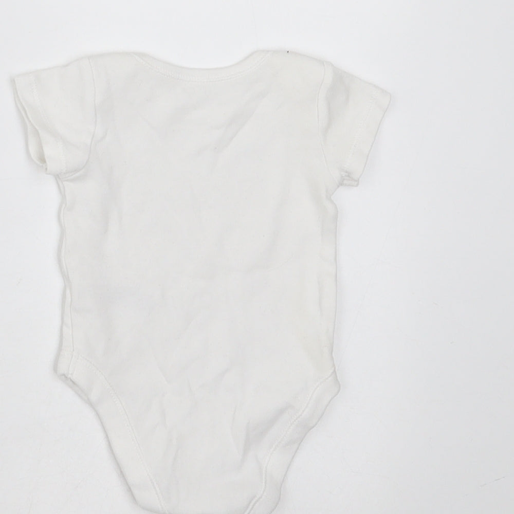 Nutmeg Baby White Cotton Babygrow One-Piece Size Newborn