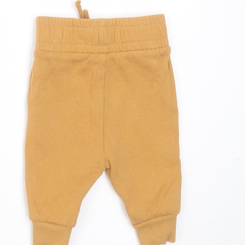 Nutmeg Baby Beige Cotton Jogger Trousers Size 0-3 Months