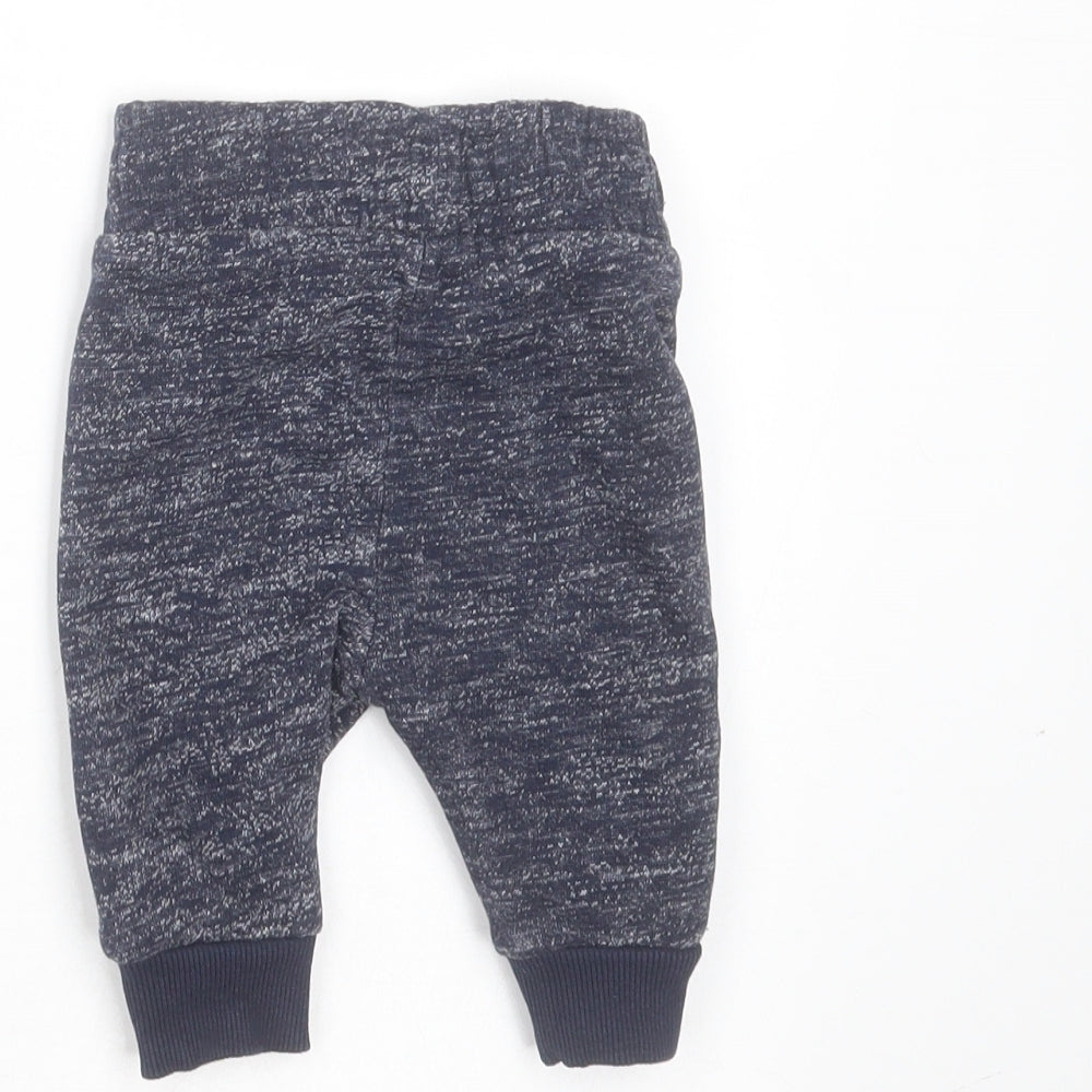 Nutmeg Baby Blue Cotton Jogger Trousers Size 0-3 Months Drawstring