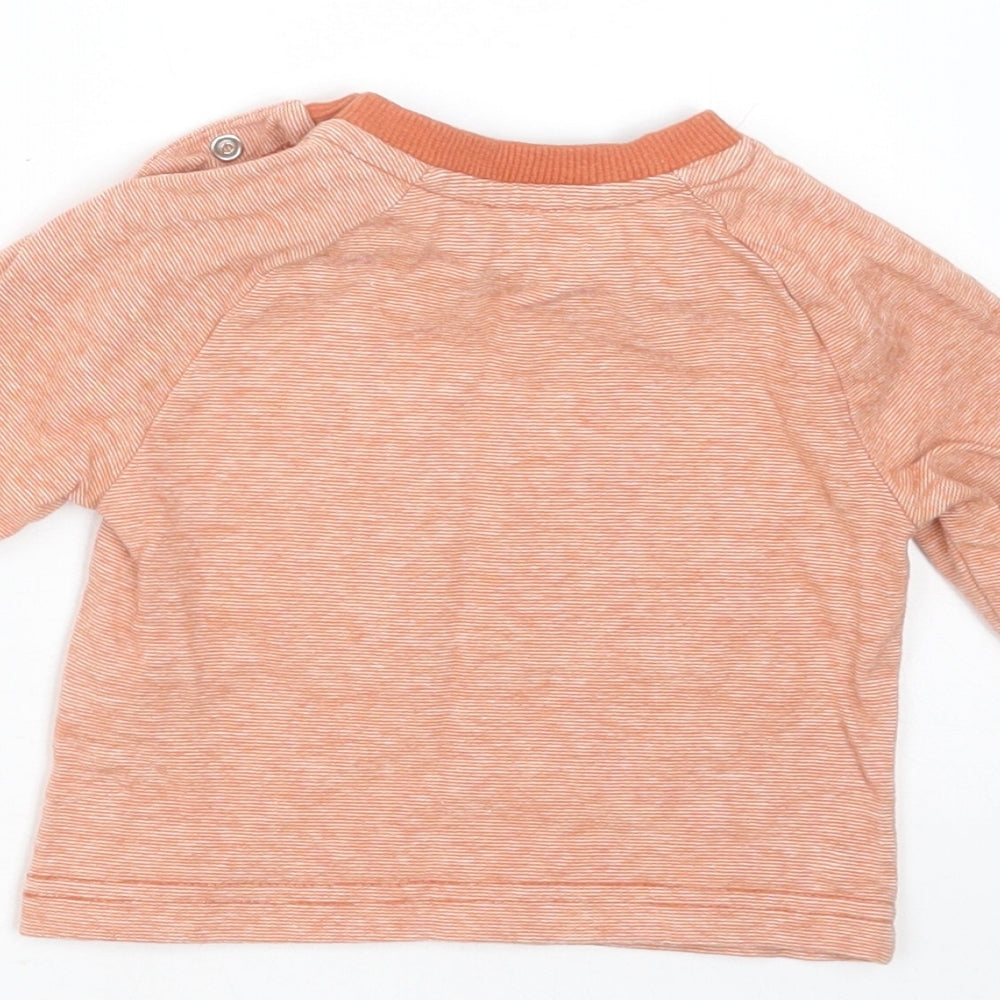 Nutmeg Baby Orange Striped Camel Basic T-Shirt Size 0-3 Months Round Neck - mummy's little cub