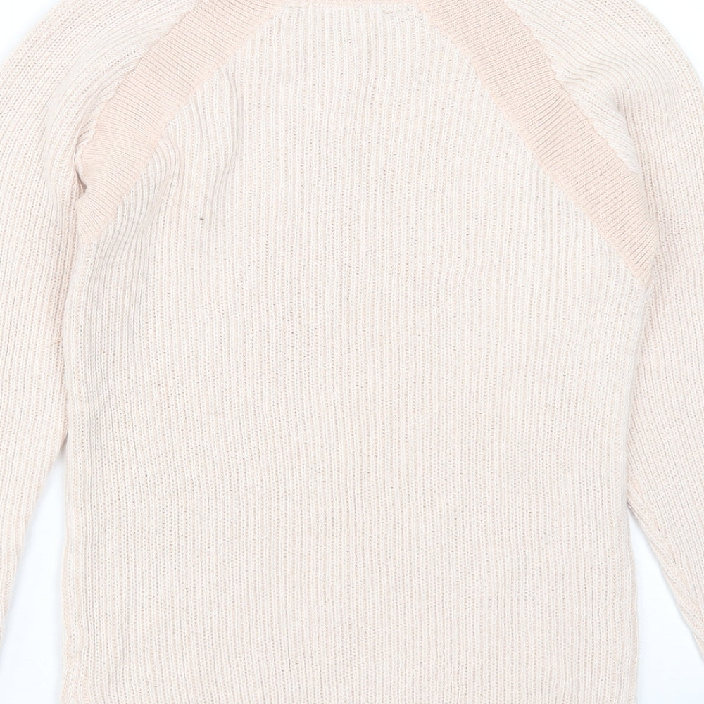 Principles Womens Pink Round Neck Nylon Pullover Jumper Size 8