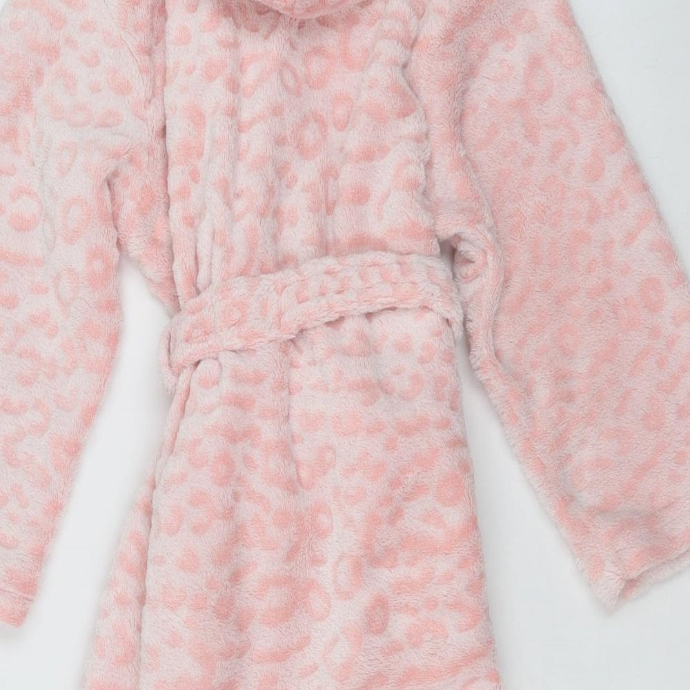 SLEEP BOUTIQUE Girls Pink Geometric Polyester Top Robe Size 5-6 Years Tie
