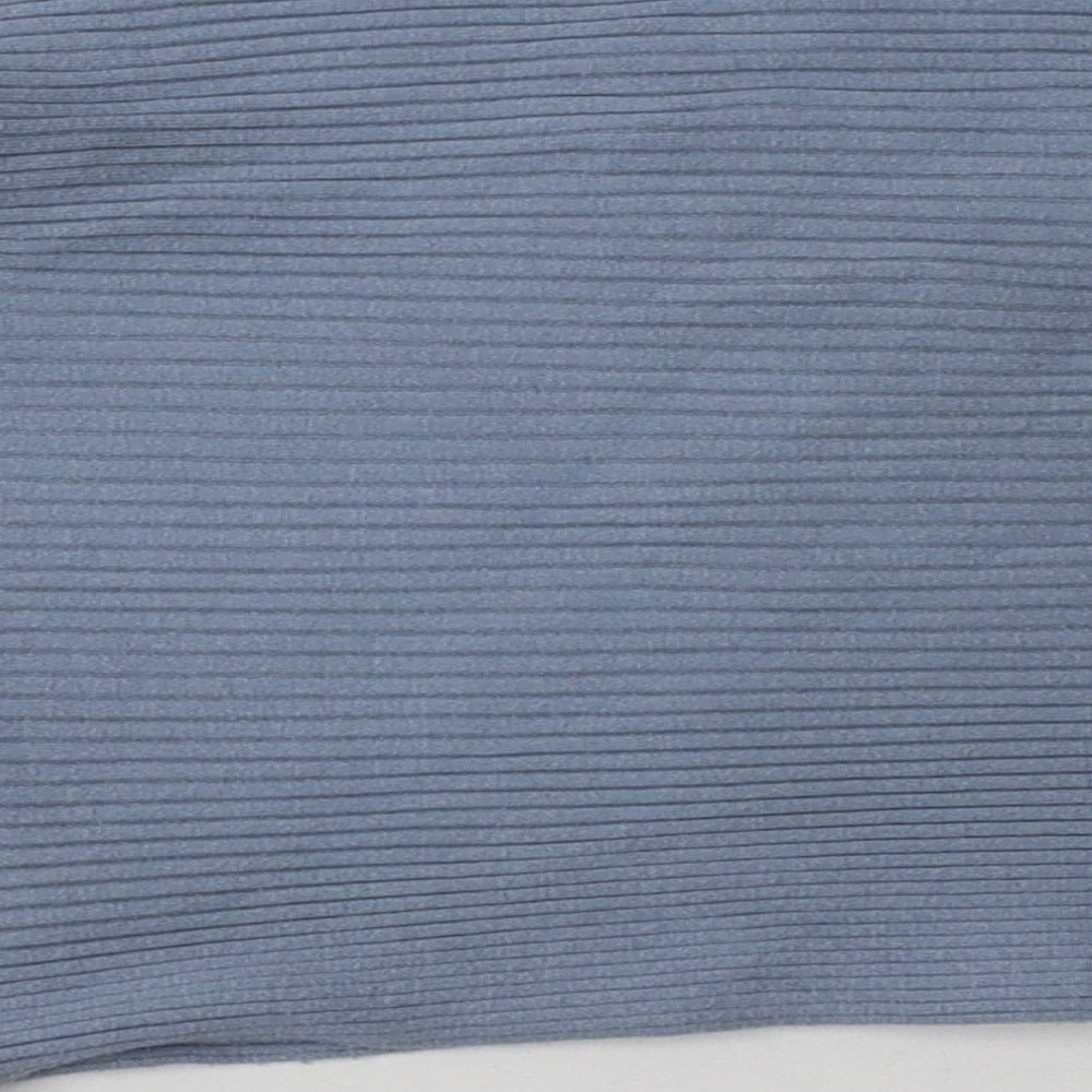 New Look Womens Blue Viscose Pullover Sweatshirt Size L Pullover - Cropped