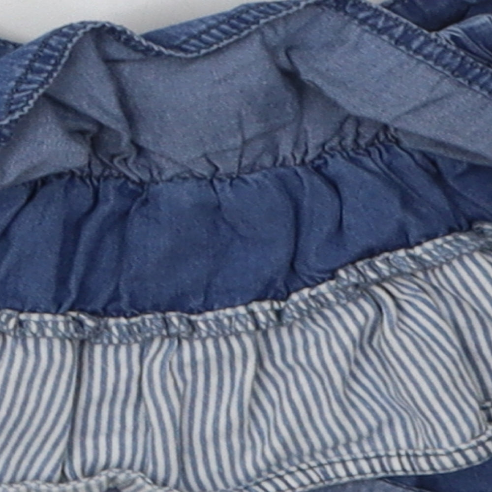 George Girls Blue Striped Cotton A-Line Skirt Size 2 Years Regular