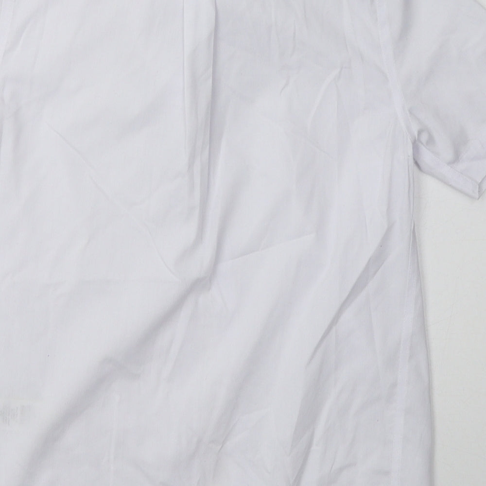 Marks & Spencer Boys White Polyester Basic Button-Up Size 10-11 Years Collared Button - School Wear
