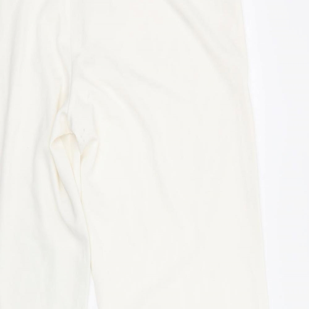 bonprix Womens White Polyester Dress Pants Trousers Size 24 L30 in Regular Button