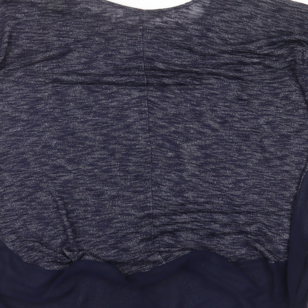 George Womens Blue Round Neck Viscose Pullover Jumper Size 14