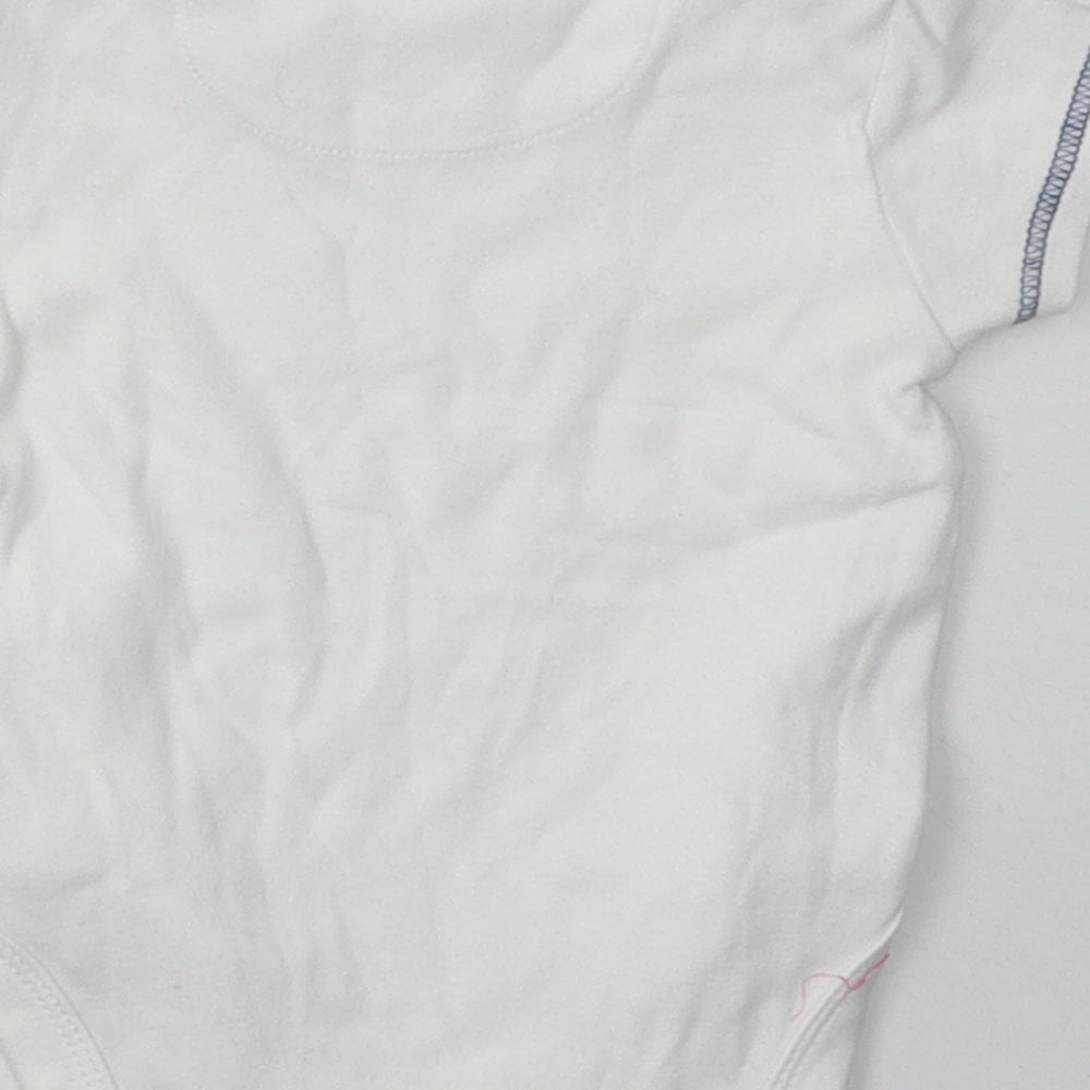 Mini Club Baby White Cotton Babygrow One-Piece Size 3-6 Months Buckle