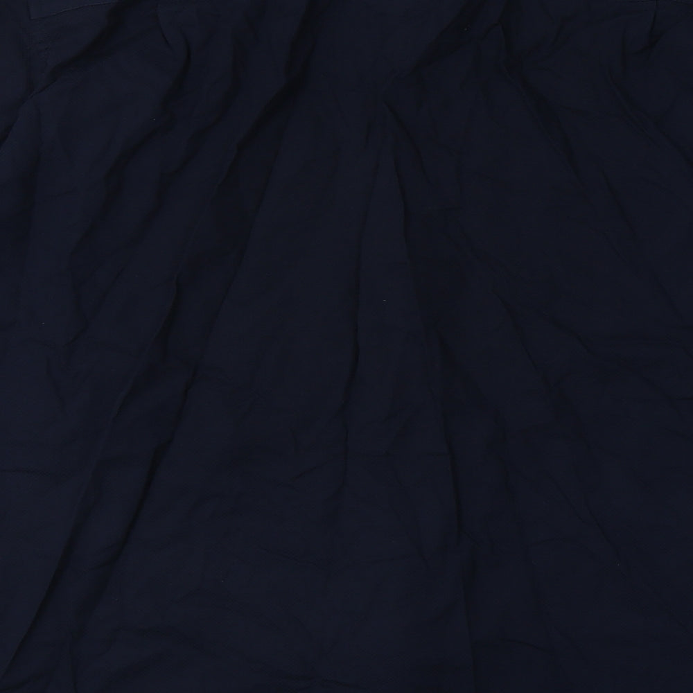 George Mens Blue Cotton Button-Up Size 17 Collared Button
