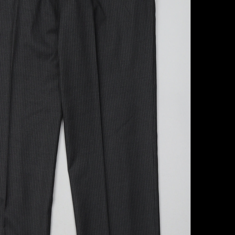karl jackson Womens Grey Striped Polyester Trousers Size 36 L31 in Regular Button - Short