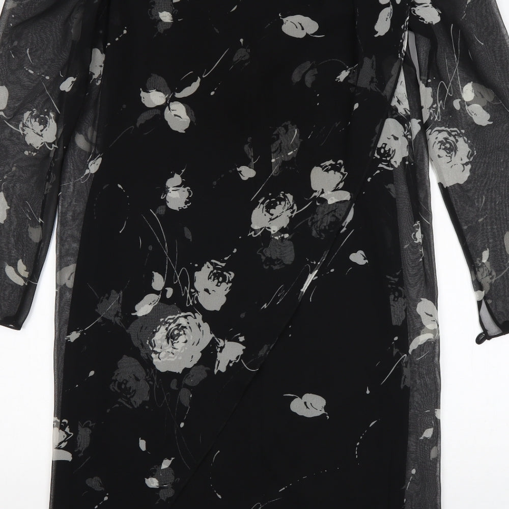 Frank Usher Womens Multicoloured Floral Polyester Shift Size 10 Round Neck